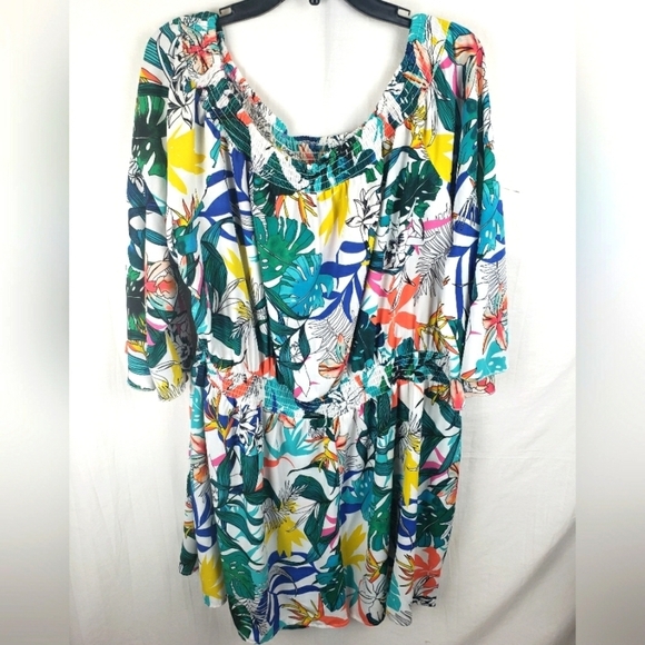 Toxik3 Multicolored Off the Shoulder Romper Sz 2X - Picture 1 of 10